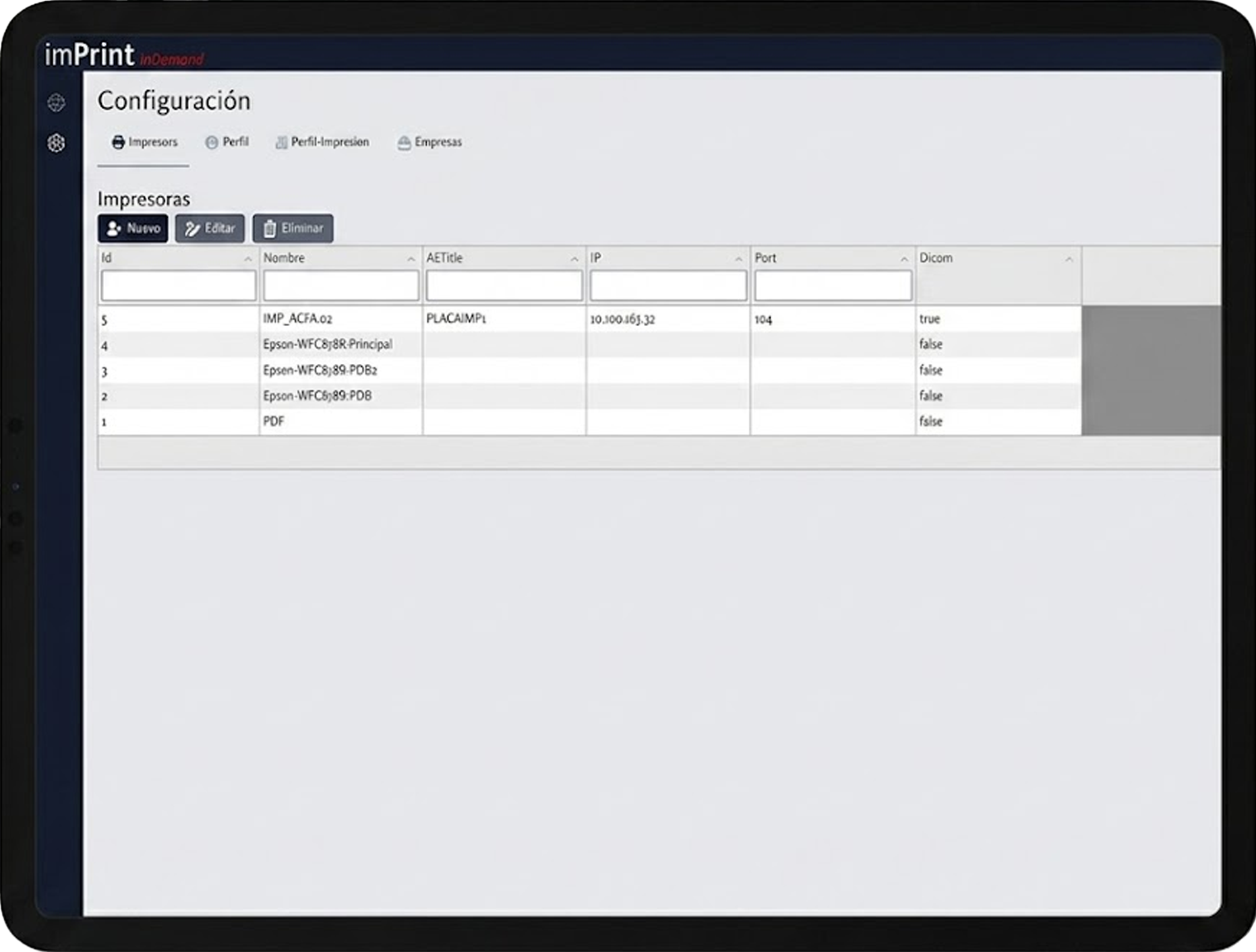 Ilustración de imPrintOnDemand con impresión bajo demanda y operación eficiente